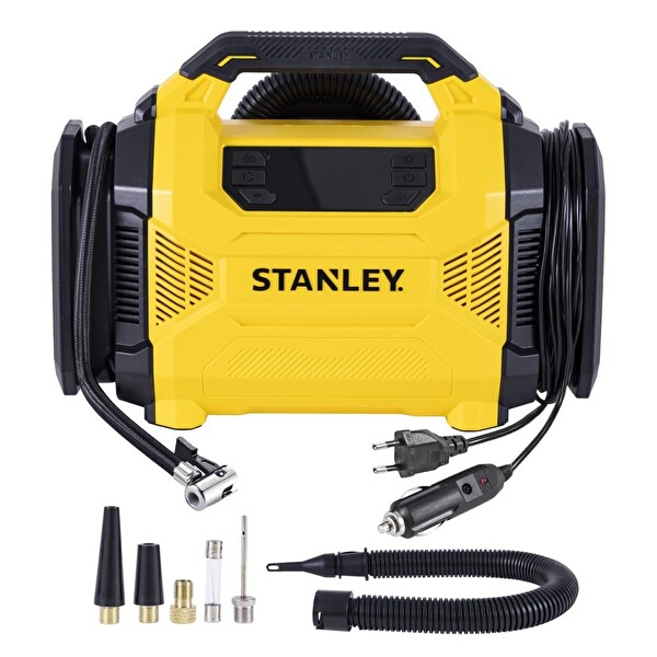 Stanley SXIF3501 12V 220V 150 PSI Dijital Basınç Göstergeli Lastik ve Yatak Şişirme Pompası - Led Lamba