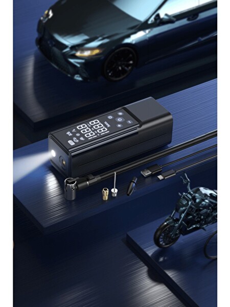 Hoco ZP7 Çok Fonksiyonlu Kablosuz Bataryalı Dijital Göstergeli Akıllı Hava Kompresörü 5000 mAh