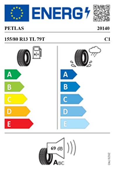 Petlas 155/80 R13 TL 79T Elegant PT311 Yaz Lastiği - Üretim Tarihi : 2026