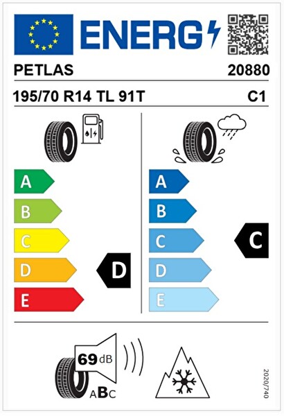 Petlas 195/70 R14 TL 91T Elegant PT311 Yaz Lastiği - Üretim Tarihi : 2026