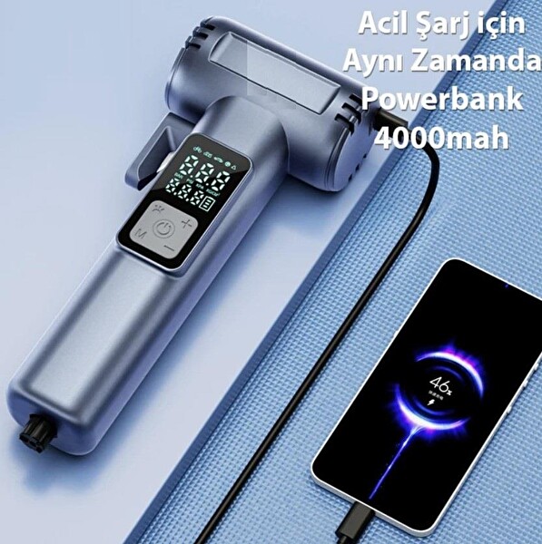 ZHL Tools ST-5530 Dijital Şarjlı Araç Lastik Şişirme Pompası - Powerbank - Penere Kırıcı