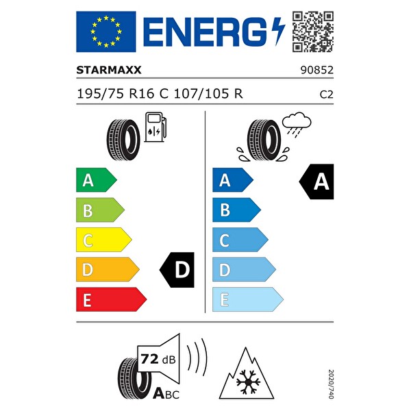 Starmaxx Prowin ST960 195/75R16C 107/105R M+S 3PMSF Hafif Ticari Kış Lastiği - Üretim Tarihi : 2025