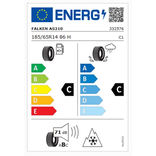 Falken Euroall Season AS210 185/65R14 86H M+S 3PMSF Oto 4 Mevsim Lastiği - Üretim Tarihi : 2026