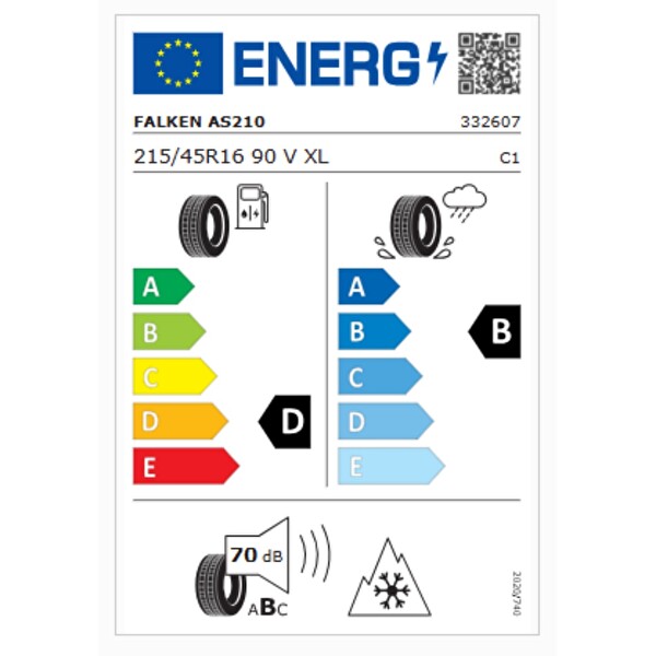 Falken Euroall Season AS210 215/45R16 90V XL M+S 3PMSF Oto 4 Mevsim Lastiği - Üretim Tarihi : 2024