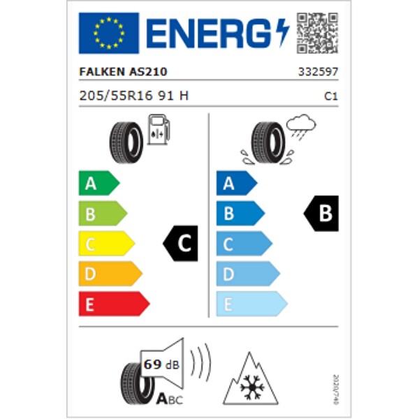 Falken Euroall Season AS210 205/55R16 91H M+S 3PMSF - Üretim Tarihi : 2026
