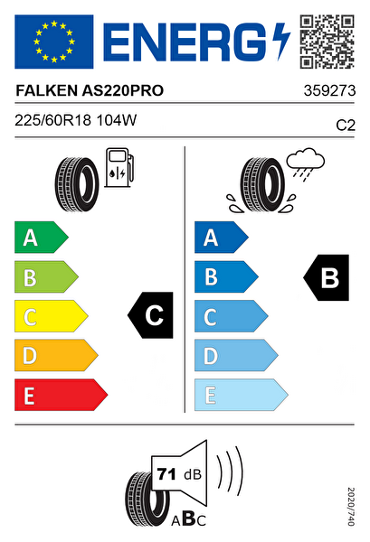 Falken Euroall Season AS220 Pro 225/60R18 104W XL M+S 3PMSF 4x4 4 Mevsim Lastiği - Üretim Tarihi : 2026