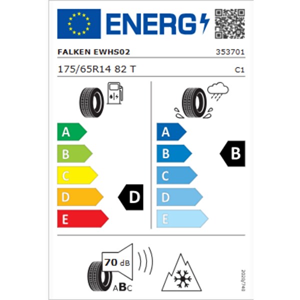 Falken Eurowinter HS02 175/65R14 82T M+S 3PMSF Oto Kış Lastiği - Üretim Tarihi : 2023
