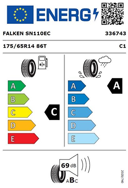 Falken 175/65 R14 TL 86T XL Sincera SN110 Ecorun Yaz Lastiği - Üretim Tarihi : 2025