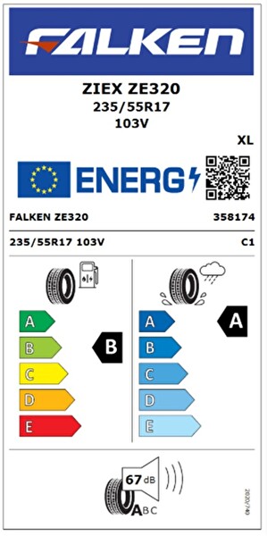 Falken 235/55 R17 TL 103V XL Ziex ZE320 Oto Yaz Lastiği - Üretim Tarihi : 2026