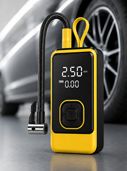 Hzl Store 4000mAh Kablosuz Dijital Göstergeli Taşınabilir Araç Lastik Şişirme Kompresörü Hava Pompası