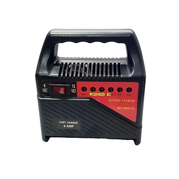 Electroon HB-1206S 6V-12V Ayarlı 6 Amper Taşınabilir Akü Şarj Cihazı