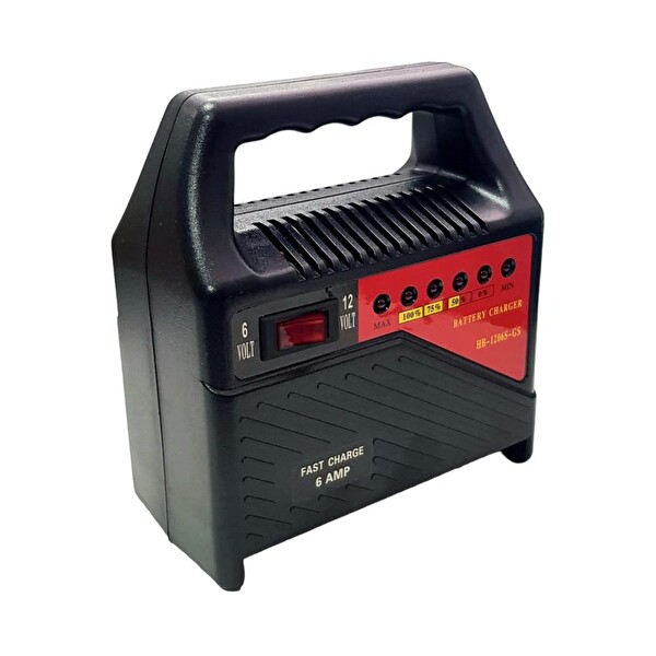 Electroon HB-1206S 6V-12V Ayarlı 6 Amper Taşınabilir Akü Şarj Cihazı