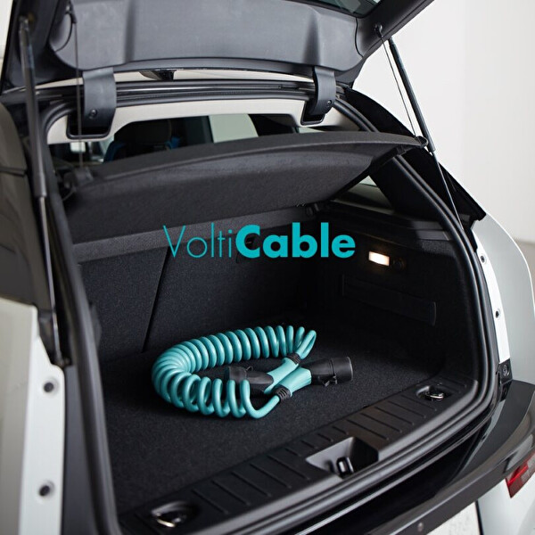 Volti Elektrikli Araba Tip-2 Spiral Şarj Kablosu 22 KW / 32A / Tip-2 / Trifaze