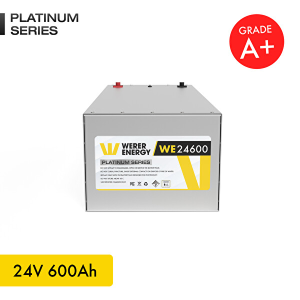 WERER ENERGY 24V 600Ah LiFePO4 Platinum Series Bluetooth'lu Lityum Demir Fosfat Akü