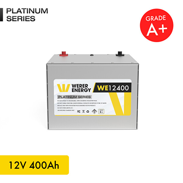 WERER ENERGY 12V 400Ah LiFePO4 Platinum Series Bluetooth'lu Lityum Demir Fosfat Akü