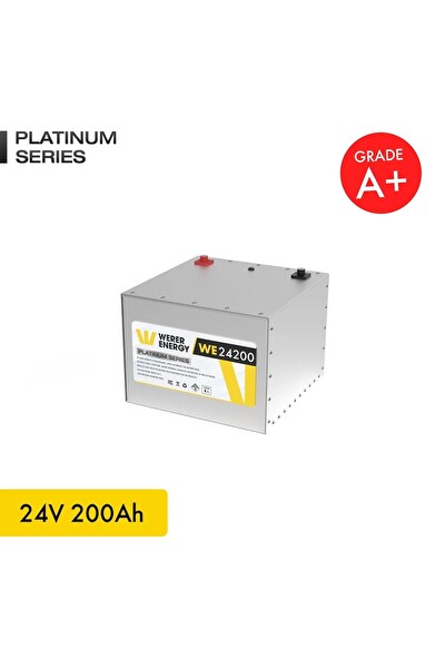 WERER ENERGY 24V 200Ah LiFePO4 Platinum Series Bluetooth'lu Lityum Demir Fosfat Akü