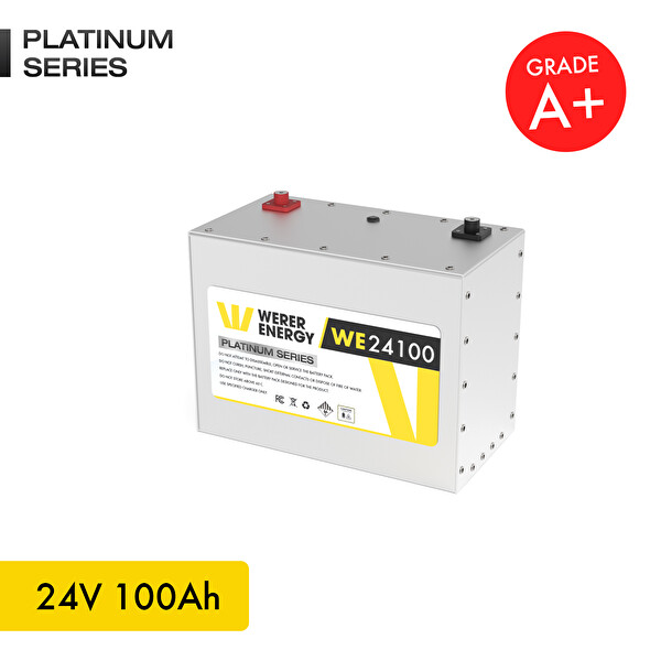 WERER ENERGY 24V 100Ah LiFePO4 Platinum Series Bluetooth'lu Lityum Demir Fosfat Akü