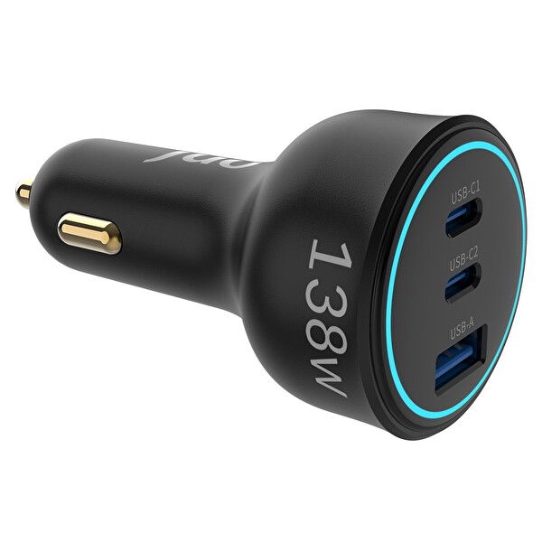Juo 138W 3 Portlu Type-C - USB-A Araç Şarj Aleti PD 3.0 QC 4.0 Hızlı Araç İçi Şarj Cihazı