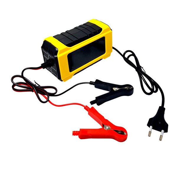 Electroon Ucomen UC-C120501B Sarı 12 Volt 6 Amper LCD Göstergeli Akıllı Akü Şarj Cihazı