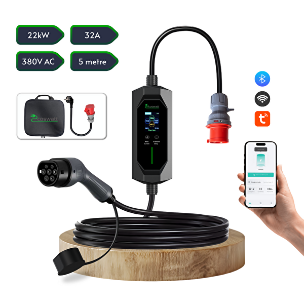 Cks Enerji 22 Kw Taşınabilir Hızlı Araç Şarj İstasyonu Çanta ve Dönüştürücü Hediyeli (Yerli Üretim)