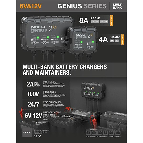 Noco Genius GENIUS2X2 6/12V 4 Amper Akü Şarj ve Bakım