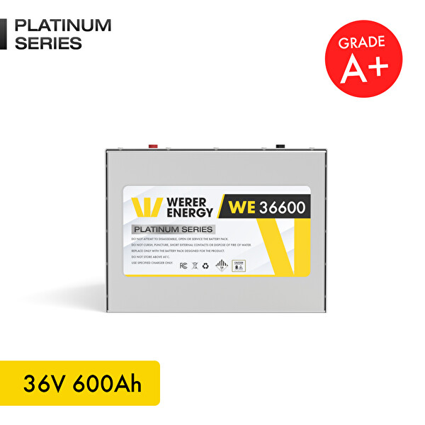 WERER ENERGY 36V 600Ah LiFePO4 Platinum Series Bluetooth'lu Lityum Demir Fosfat Akü - Üretim Yılı: 2025