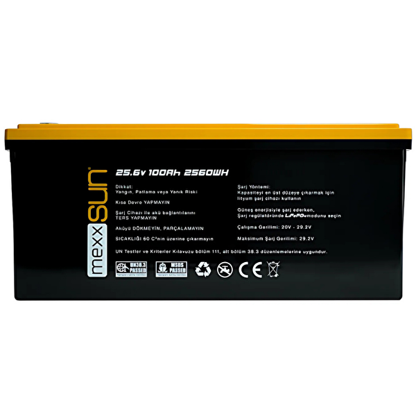 Mexxsun 25.6 V 100 Ah Lityum Akü