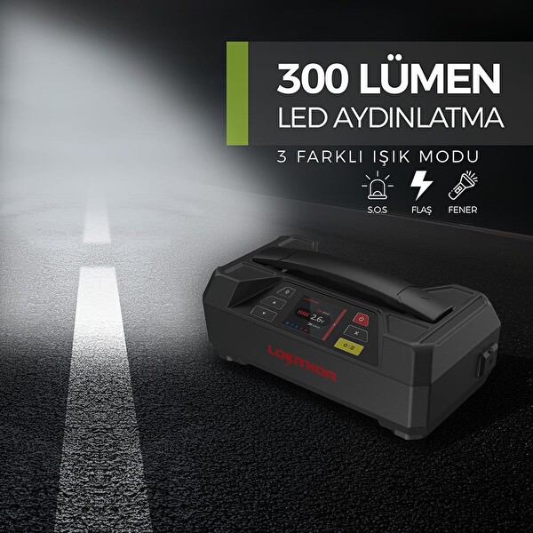 Lokithor JTC4250 12V/220V 4250 Amp LiFePO4 Akıllı Akü Test - Akü Takviye - Akü Şarj Cihazı