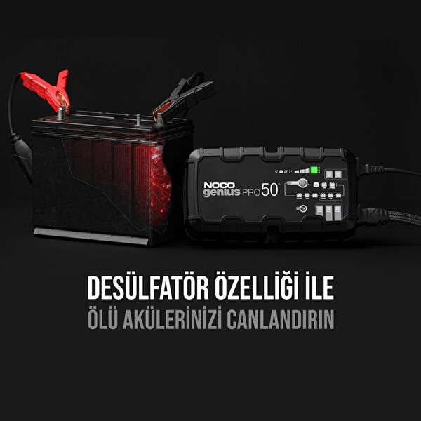 Noco GENIUSPRO50 6V/12V/24V 1000A Akıllı Akü Şarj ve Akü Bakım - Desülfatör