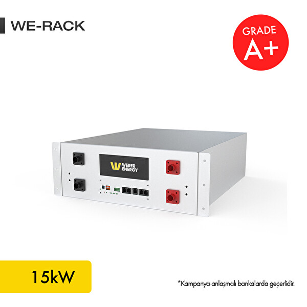 WERER ENERGY 51.2V 300Ah - 15kW LiFePO4 Rack Series Bluetooth'lu Lityum Demir Fosfat Akü