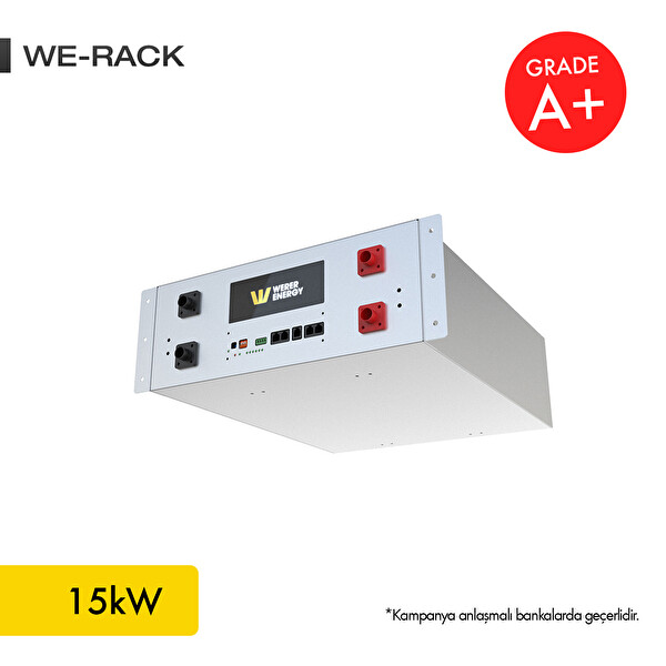 WERER ENERGY 51.2V 300Ah - 15kW LiFePO4 Rack Series Bluetooth'lu Lityum Demir Fosfat Akü