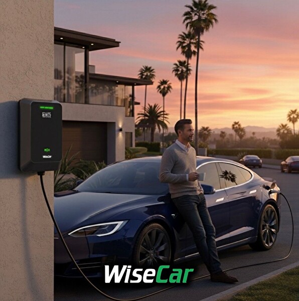 WiseCar WTA Yapay Zeka Destekli Akıllı Elektrikli Araç Şarj Cihazı - 22 kW Mobil Uygulama & WiseCar AI
