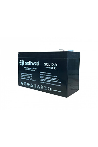 Solinved 9AH 12V Ups Ve Alarm Aküsü