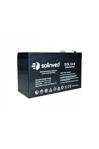 Solinved 9AH 12V Ups Ve Alarm Aküsü