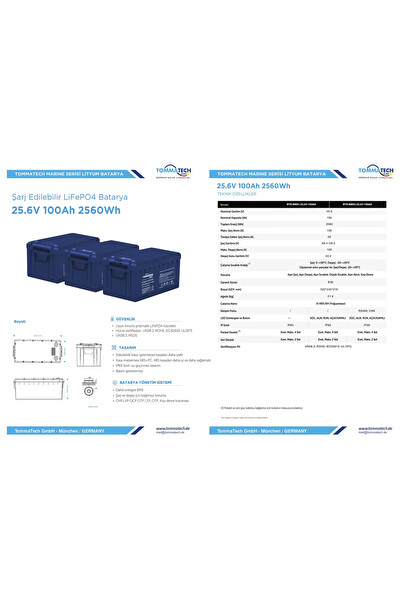 Tommatech LFP MRN1 Series 100AH 25.6V LV