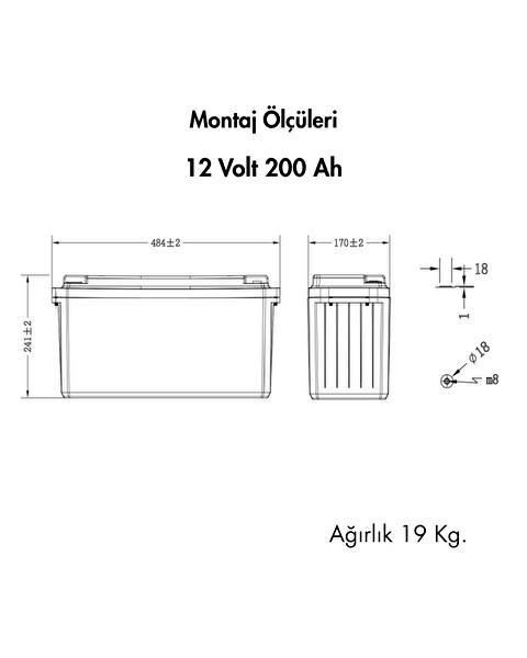 Outdo 12 VOLT 200 Amper Lityum Akü Huawei LİTHİUM Battery