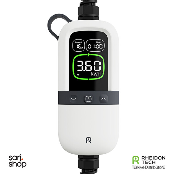 Rheidon Tech 3.6 kW TÜV Sertifikalı Taşınabilir Elektrikli Araç Şarj Cihazı PC200-3K6