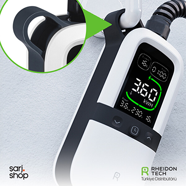 Rheidon Tech 3.6 kW TÜV Sertifikalı Taşınabilir Elektrikli Araç Şarj Cihazı PC200-3K6