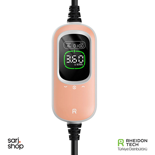 Rheidon Tech PC100-3K6 3.6kW Type 2 16A Ayarlanabilir IP65 Taşınabilir Elektrikli Araç Şarj Cihazı