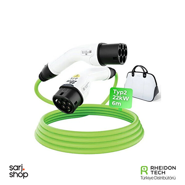 Rheidon Tech CC268-22kW Type 2 3 Faz 32A 6M IP54 EV Charging Cable Elektrikli Araç Şarj Kablosu