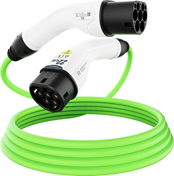 Rheidon Tech CC268-22kW Type 2 3 Faz 32A 6M IP54 EV Charging Cable Elektrikli Araç Şarj Kablosu
