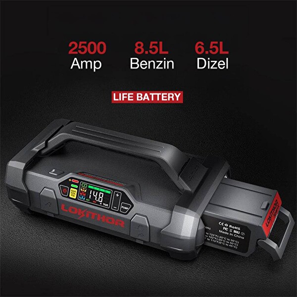 Lokithor Life 12.8Volt LiFePo4 2500A Takviye Gücü APARTX ile Uyumlu Yedek Akü