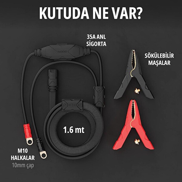 Noco GPA002 GENIUSPRO25 İçin Maşalı Akü Bağlantı Kablosu