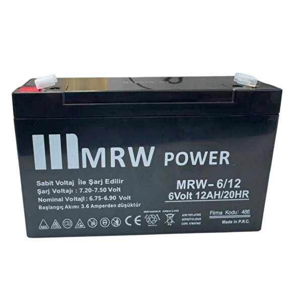 Mrw Power 315x264x120 6 Volt 12 Amper Kuru Akü