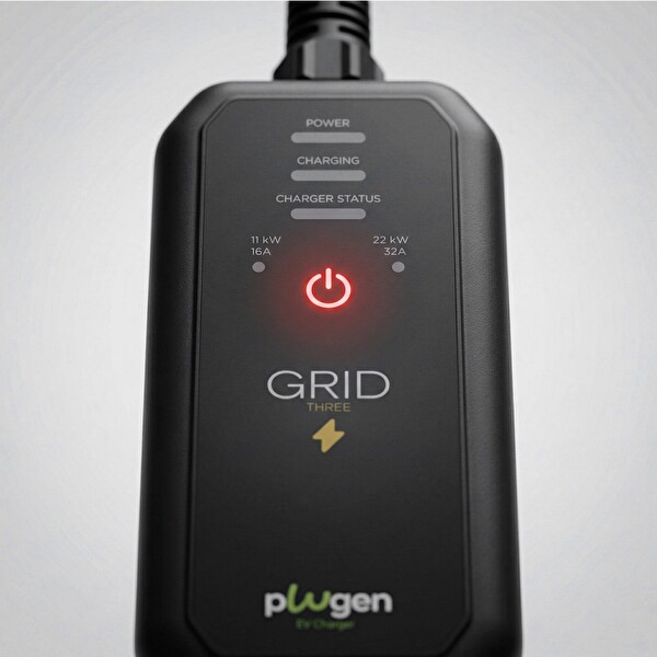 Plugen Grid 3 Taşınabilir 22 kW 3 Faz 16-32A Type 2 Adaptörlü Çantalı Ev Araç Şarj Cihazı