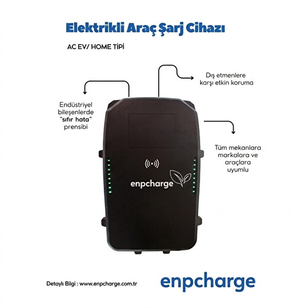 Enpcharge AC 22 KW RFID'li Elektrikli Araç Şarj Ünitesi