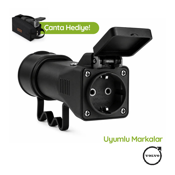 Plugen Tek Çıkışlı V2L Adaptör Volvo Uyumlu Schuko Çıkış 3.6 kW