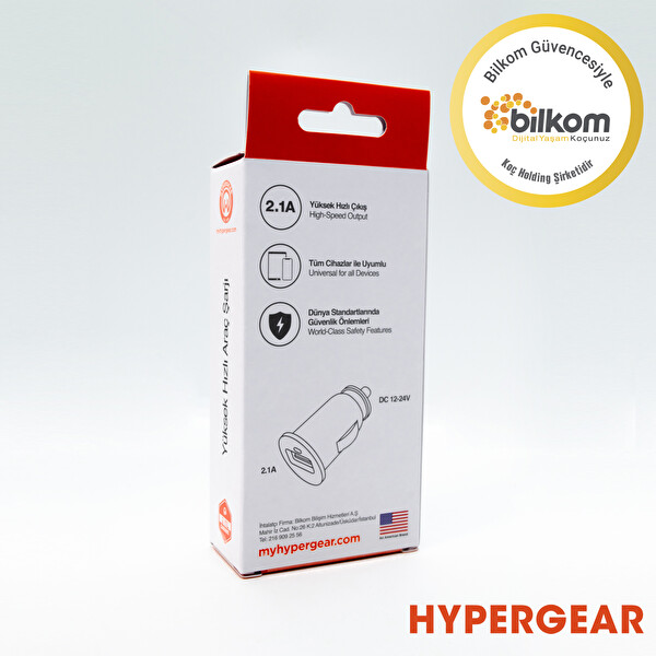 HyperGear 2.1A 2x Hızlı Araç Şarj Aleti + Beyaz Micro Kablo