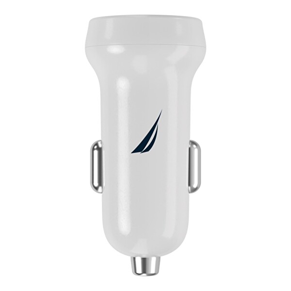 Nautica CH15 Çift USB Çakmaklık Girişli Beyaz Araç İçi Şarj Cihazı