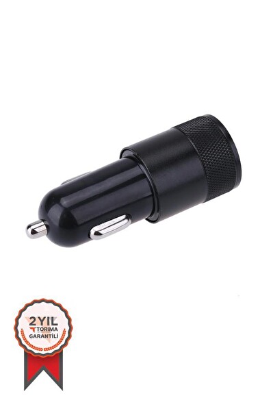 Torima C3 Tüm Araçlara Uyumlu Araba Çakmaklık Çift USB Girişli Siyah Oto Şarj Aleti Soketi